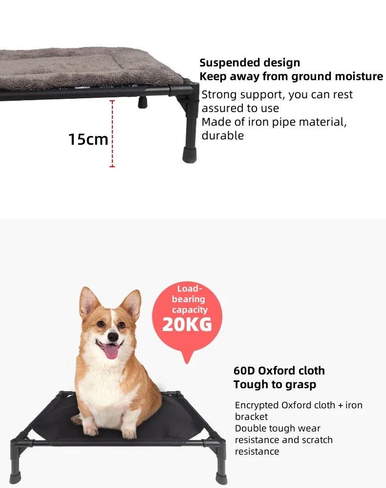 Pet camping tent suitable small and medium sized off ground moisture folding bed pet tent detachable pet tent for travel