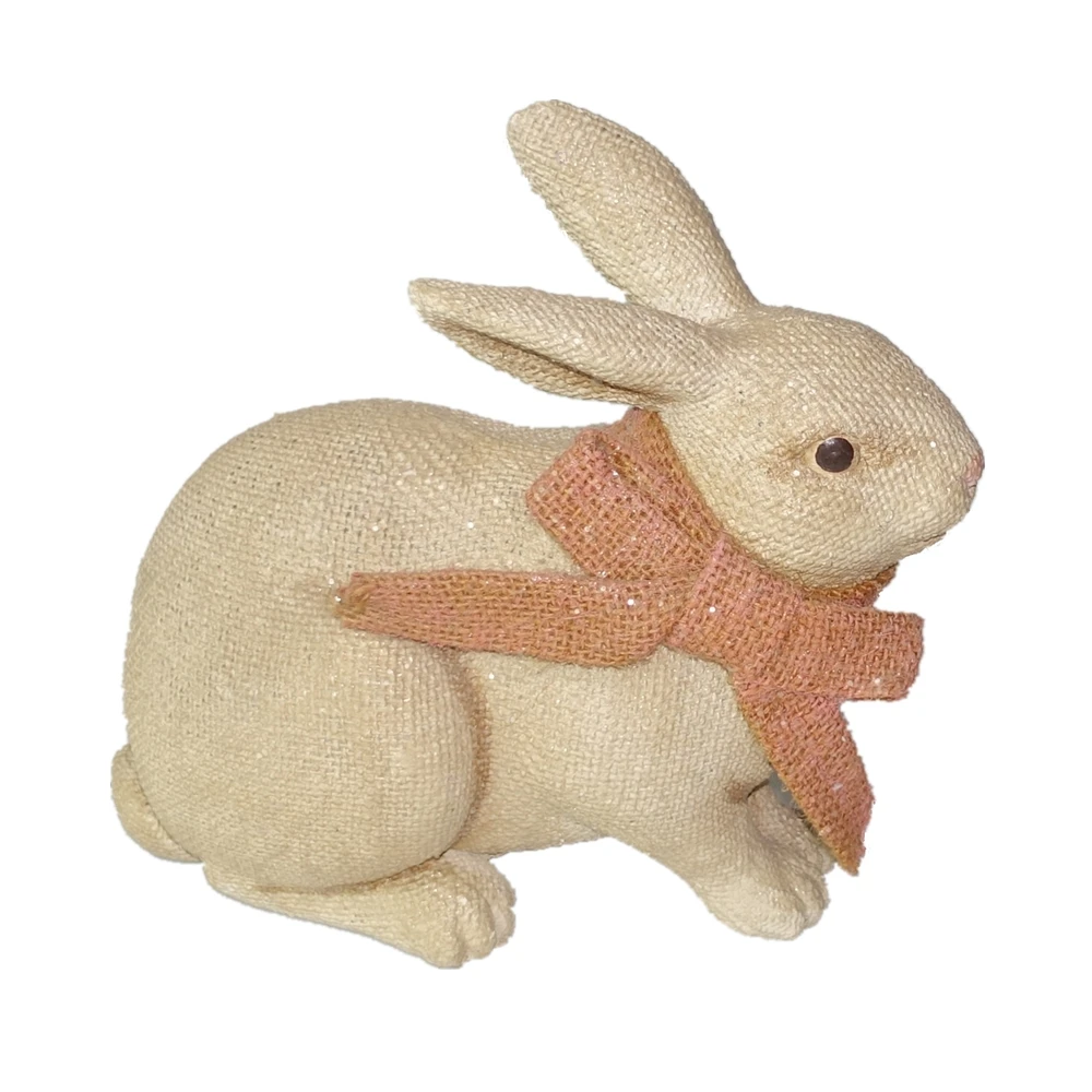 Tabletop Decoration Silver Resin Sitting Rabbit Figurine Decor Polyresin Rabbit Statue