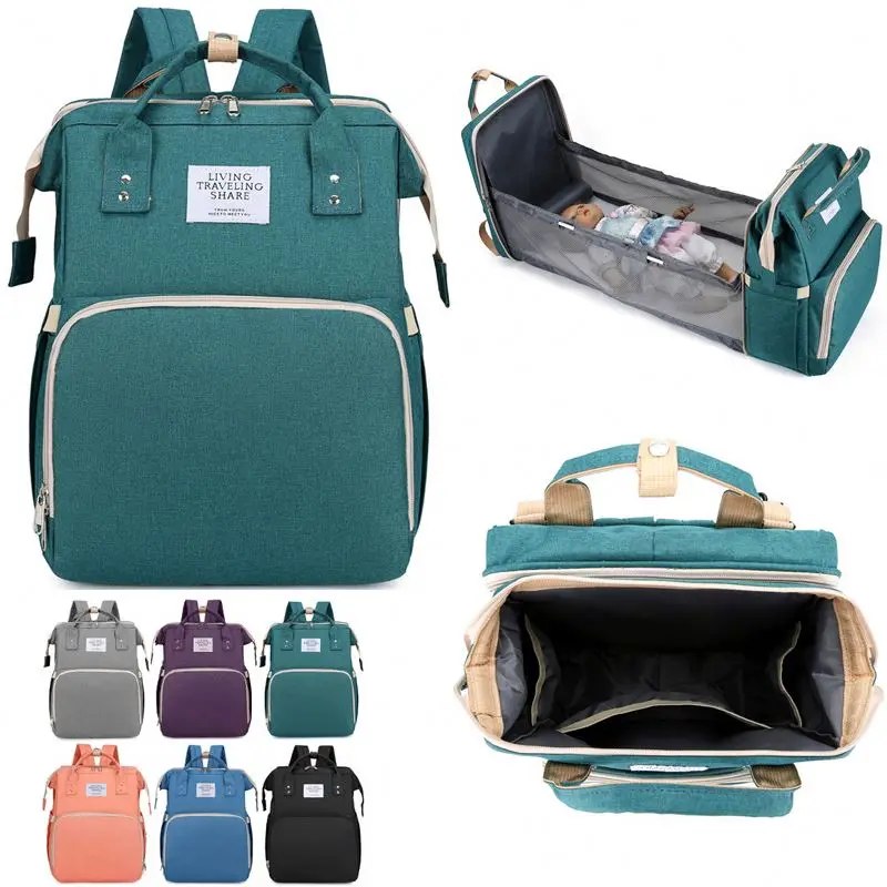 Customized Waterproof Maternity Mummy Nappy Bags Baby wickeltasche Diaper Bag Backpack Foldable Bed with Changing Station