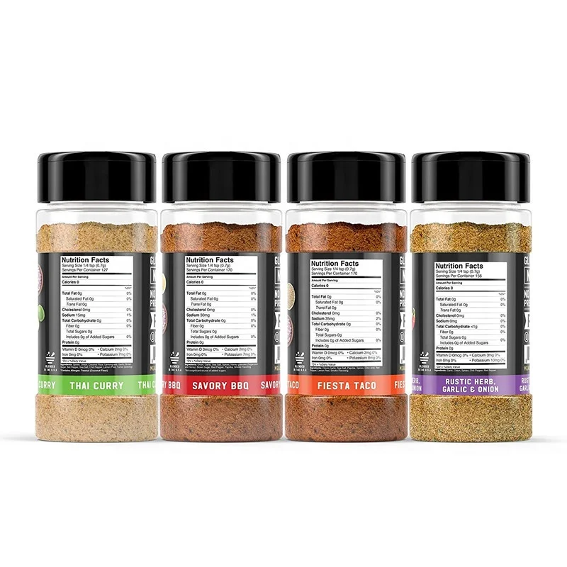 Sustainable Use Plastic Spice Jars Small Containers Plastic Mini Storage 6oz Condiment Bottles