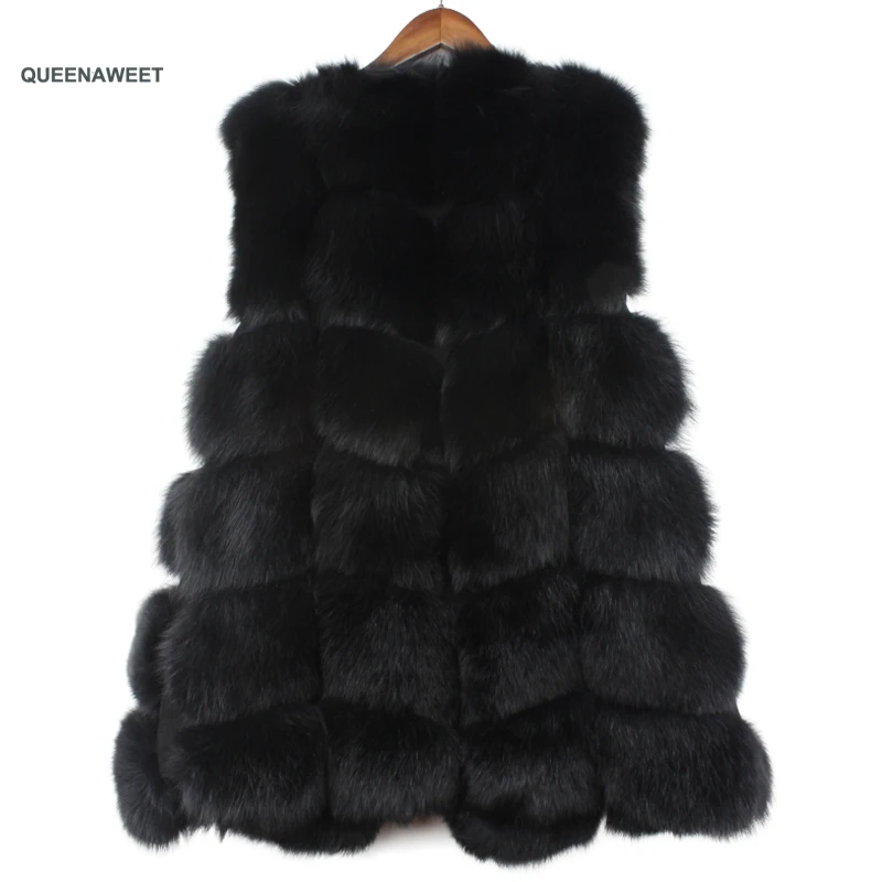 
New arrival hot sale long model natural real fox fur vests for women girls high quality 