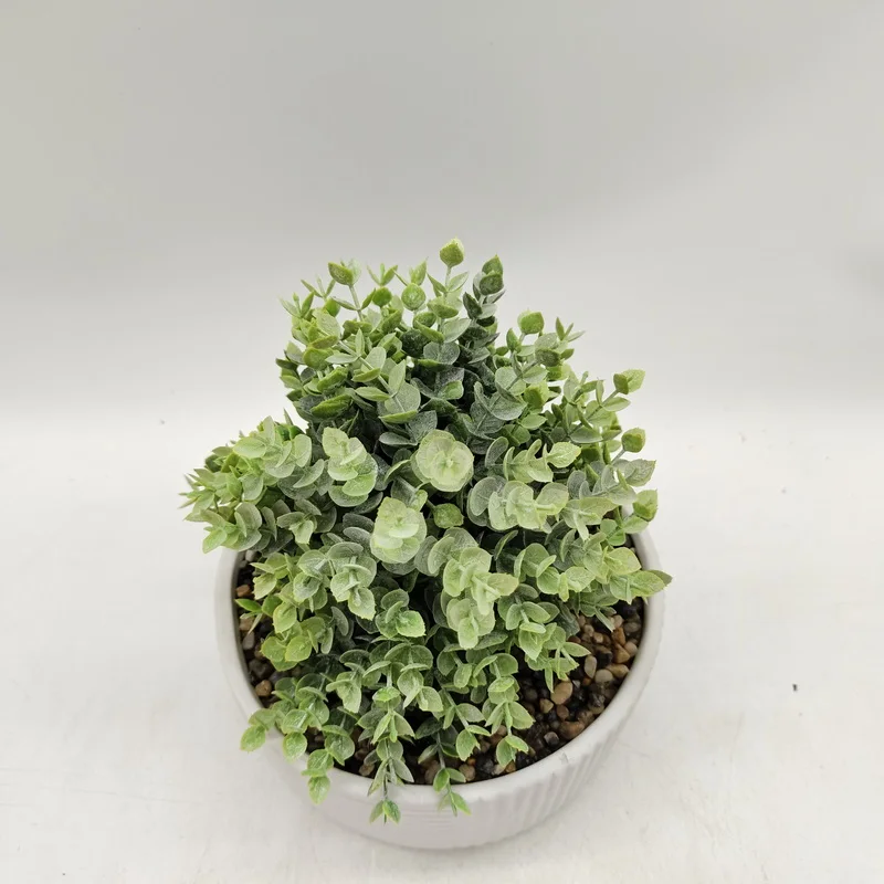 Small Bonsai Artificial Potted Green Plant Indoor Simulation Ins Design Style Faux Green Grass for Home Decoration Christmas