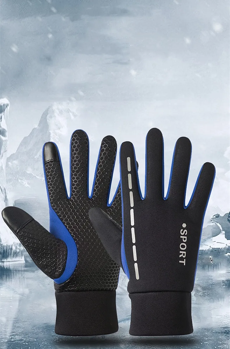 Winter Waterproof windproof fleece Anti-slip Outdoor Sports Warm Thermal Ski Snow Gloves Mittens Cycling Gloves
