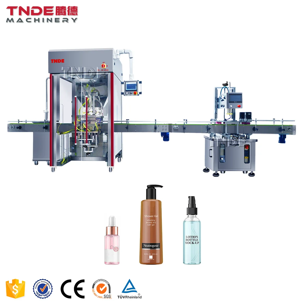 TNDE Automatic Paste Liquid Bottle Jar Filling Capping Machine Thick Pharmaceutical Chili Sauce Beverage Bottling Equipment Line