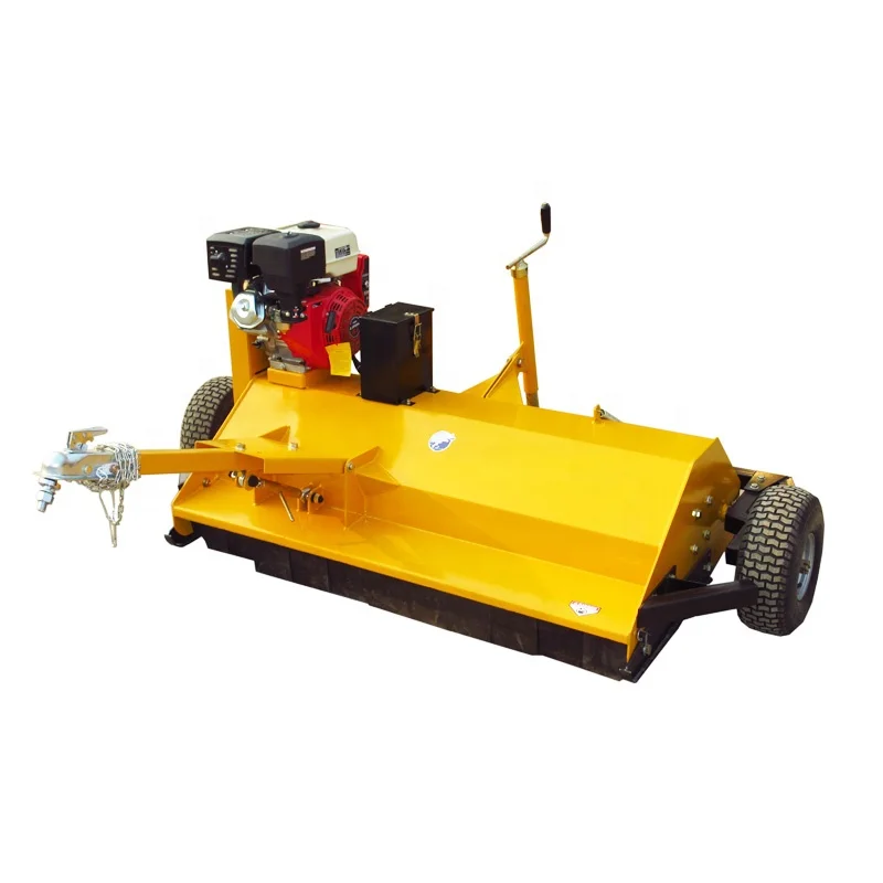 Quad towable gasoline flail mower with CE certificate for home garden grass mower machine