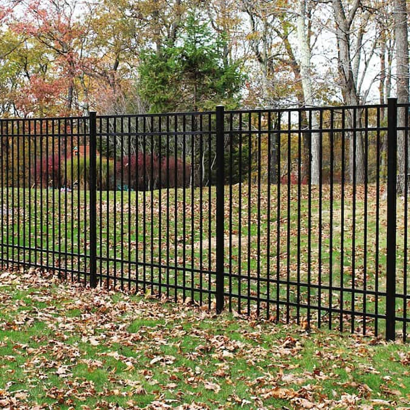 Decorative Black Powder Coated Wrought Iron Garden Metal Fence Steel Picket Fence