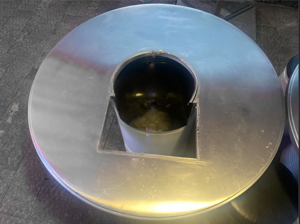 Customization hole sizes gas grill round bbq table Stainless steel restaurant barbecue table korean bbq grill table with stool