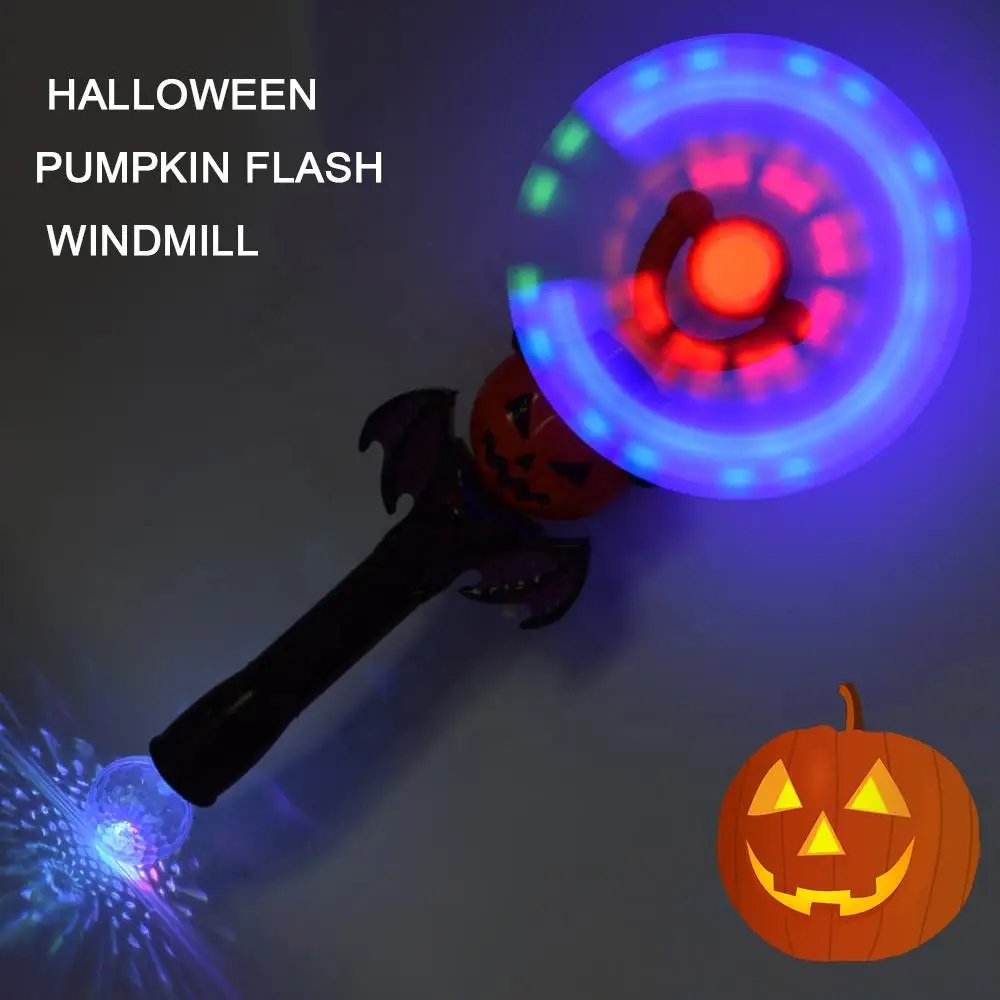 Wholesale Pumpkin Ghost Skeleton Music LED Glowing Windmill Toy Halloween Light up Toys for Kids