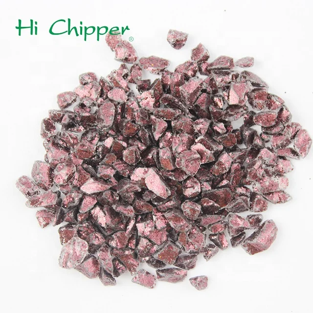2-4mm copper glitter powder coated glass chips for floor and terrazzo