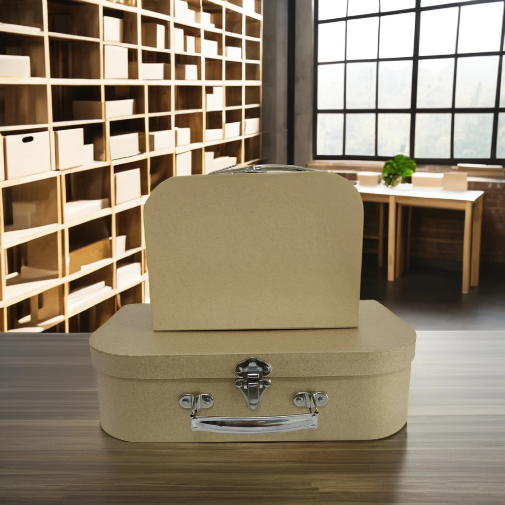 Customizable Kraft Paper Cardboard Suitcase Box for Children Clothes and Toys Package