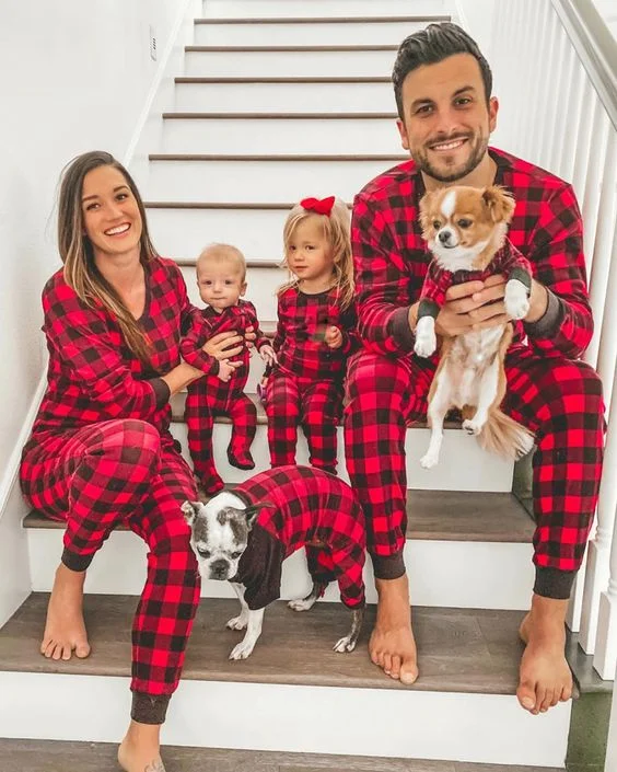 2021 Best Christmas Pajamas Matching Adult Onesie for Family Sleepwear Homewear PJ for Pet Baby Kids Mom Dad