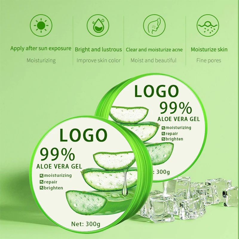 Private Label  Skin Repairing Smoothing Gel Aloe Vera Face Cream Natural Organic 99% Pure Aloe Vera Gel For Face Care