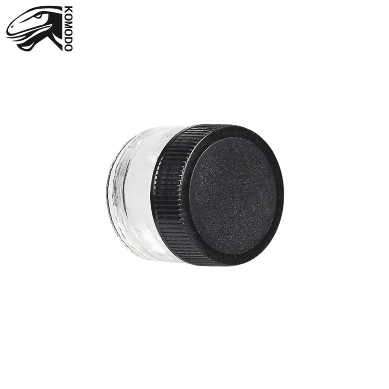 
New Arrival OEM Logo 5ML Small Transparent Round Childproof Glass Jar with Custom Packing 