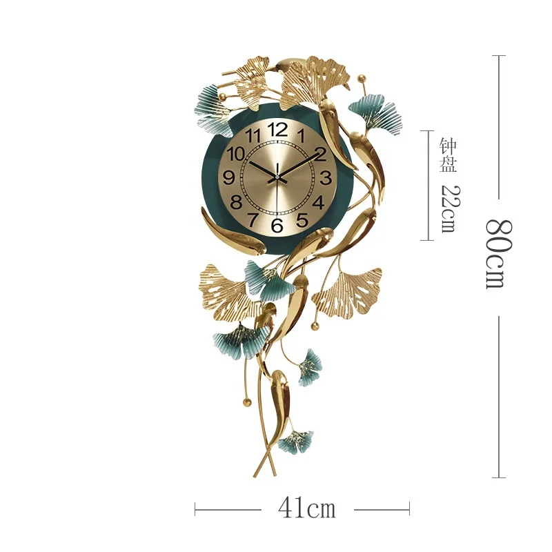 Ak Brass Nordic Creative Luxury Metal Hanging Quartz Wall Clock Household Fashion Living Room Decorative Silent Wall Clocks