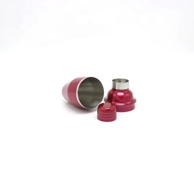 3-Piece 8oz 250ml Mini Pink Rose Red Bartender Mixologist Wine Mojito Martini Bar Parisian French Cobbler Cocktail Shaker Mixer