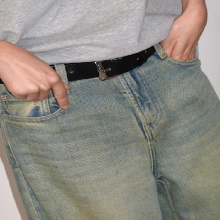 Spring new product casual loose retro gradient Tencel soft large wide leg jeans