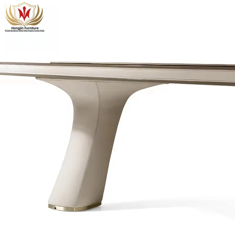 HJ HOME Luxury executive workstation law equipment leather office furniture set home modern italian design office table