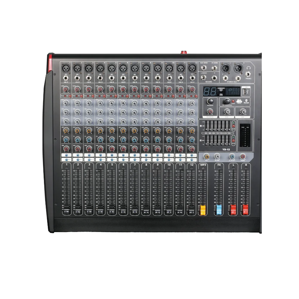AKS Channel 12 Digital Mixer with digital display MP3 & Bluetooth for High-quality sound interpretation