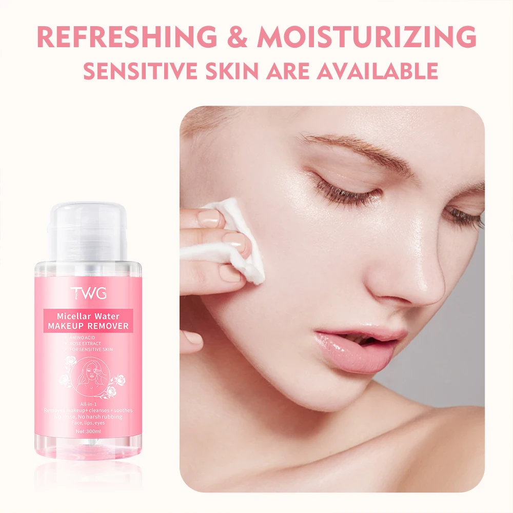 TWG Private Label Makeup Remover Water With Pump Head Facial Cleanser Facial Wash Remove Makeup All In One Micellar Water