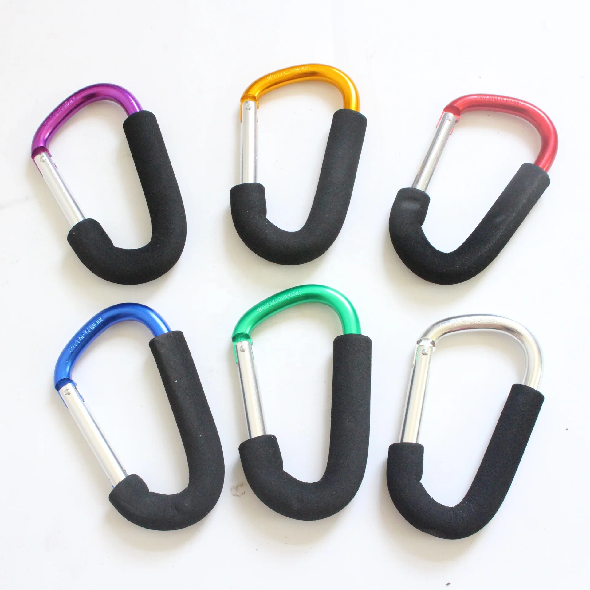 MZL Black Big Hook Large Carabiner Aluminum Alloy Stroller Accessories Multicolor Supermarket Shopping Hook