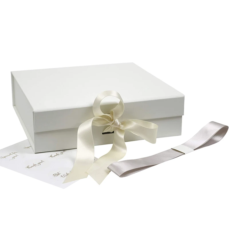 Custom Printing Logo Gold Elegent Ribbon Luxury Magnet Foldable Cardboard Baby Clothes Packaging Paper Gift Boxes