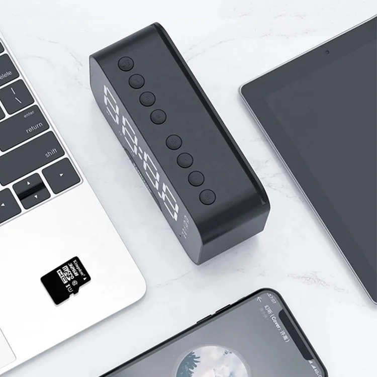 Portable BT Speaker Super Bass Wireless Stereo Speakers Support TF AUX Mirror Alarm Clock for Phone Computer  Gift Sound