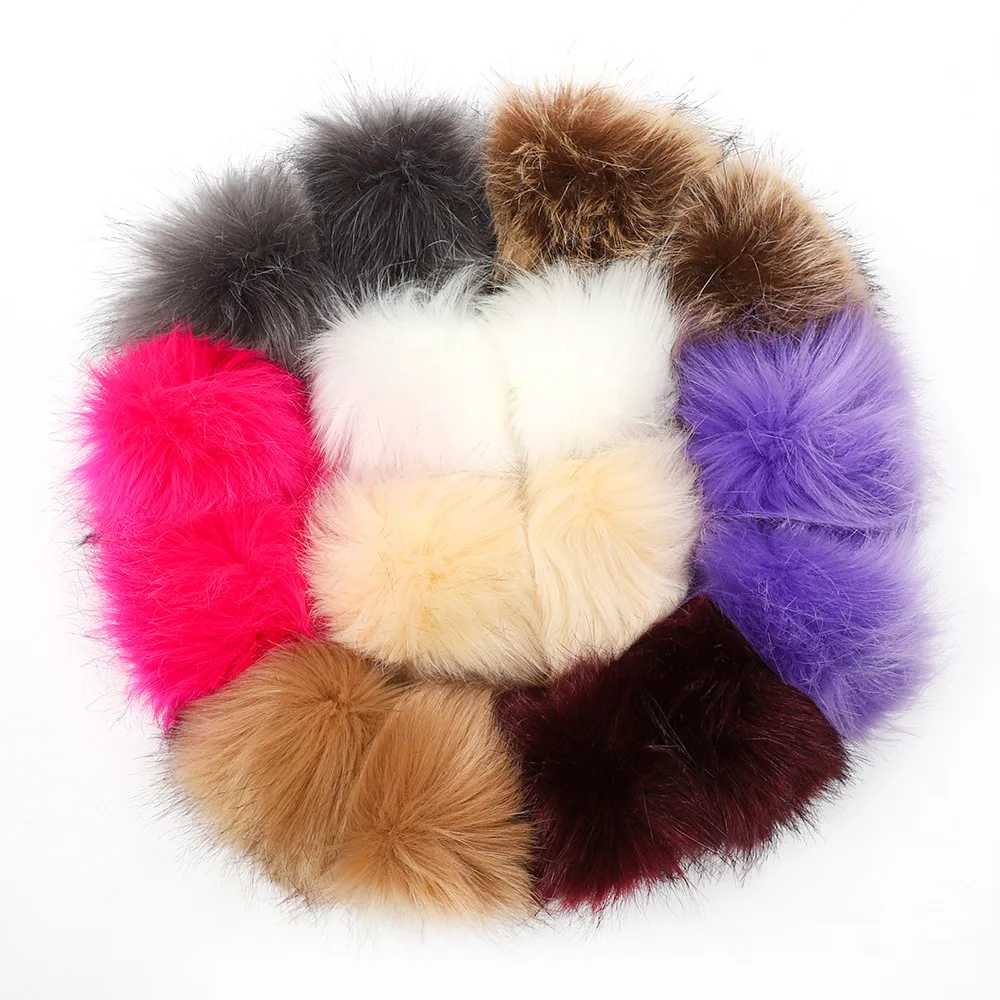 8 см китайский производитель оптовая поставка смешанных серых черных цветов Помпоны из искусственного лисьего меха шарики для украшения обуви