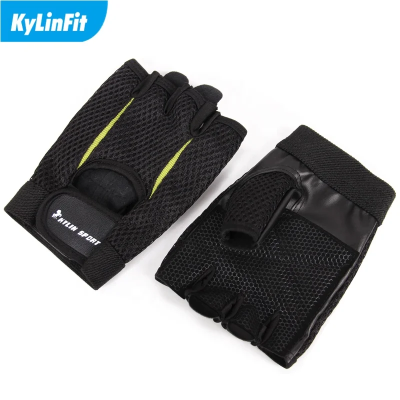 Кожаные перчатки с полупальцами для тренировок в тренажерном зале и кроссфитнеса