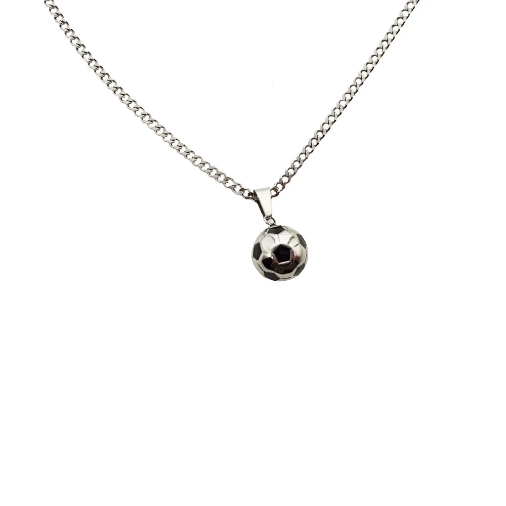 Soccer Necklace Golden Or Sliver Zinc Alloy Nickle Free Soccer Football Necklace