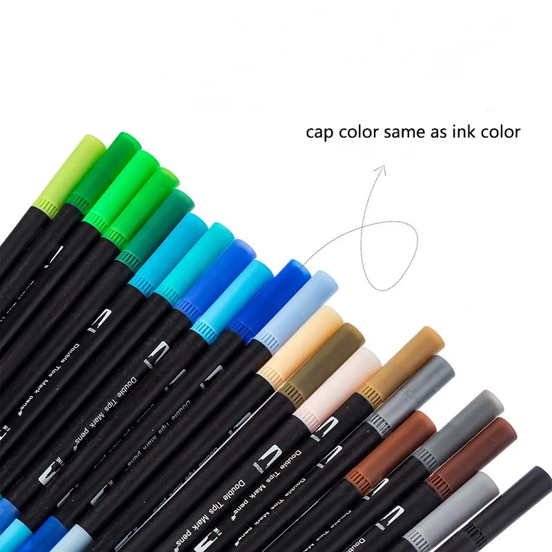 LISI 12/24/36/48/60/72/100 Colors Dual Tip Brush Marker Pens Art Markers With Fine And Brush Tip Coloring Markers For Adults