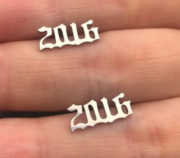 wholesale fashion women silver color year earrings jewelry earring stainless steel ear stud China Manufacturer Supplier