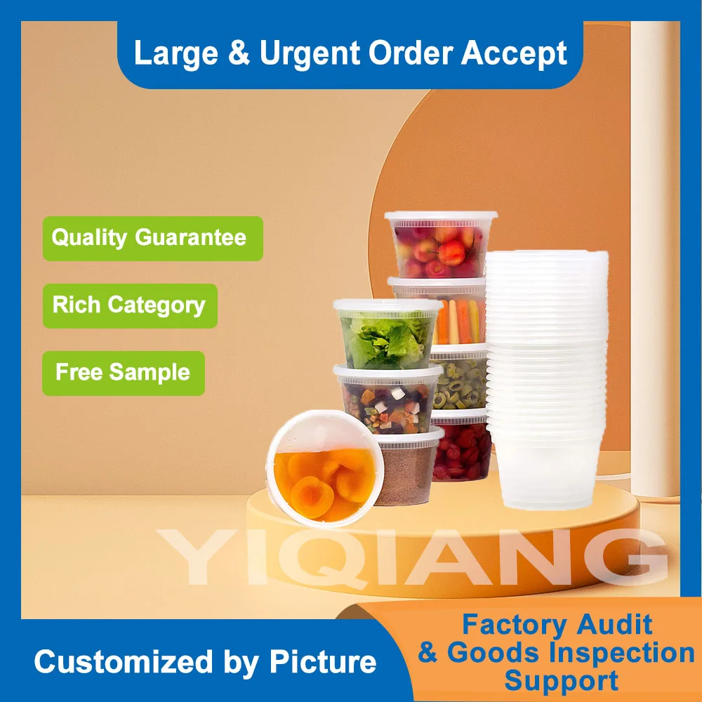 Wholesale 900ML 32OZ Clear Round Disposable Plastic PP Food Storage Soup Deli Container