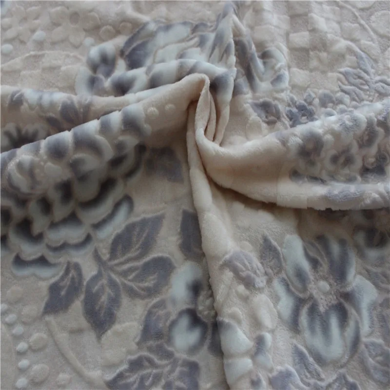 
Factory Sales 100%Polyester Floral Pattern Burnout Super Soft Fabric for Curtain 