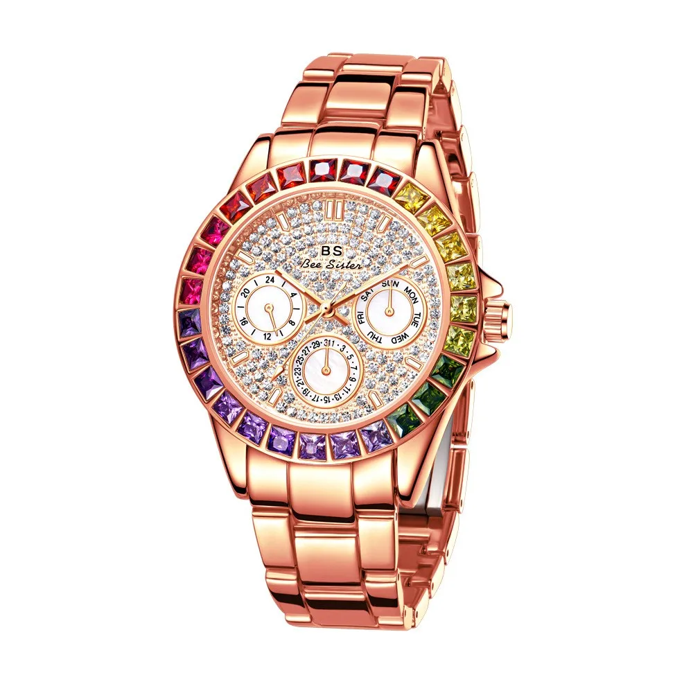 Factory directly diamond women watch rainbow lady watches