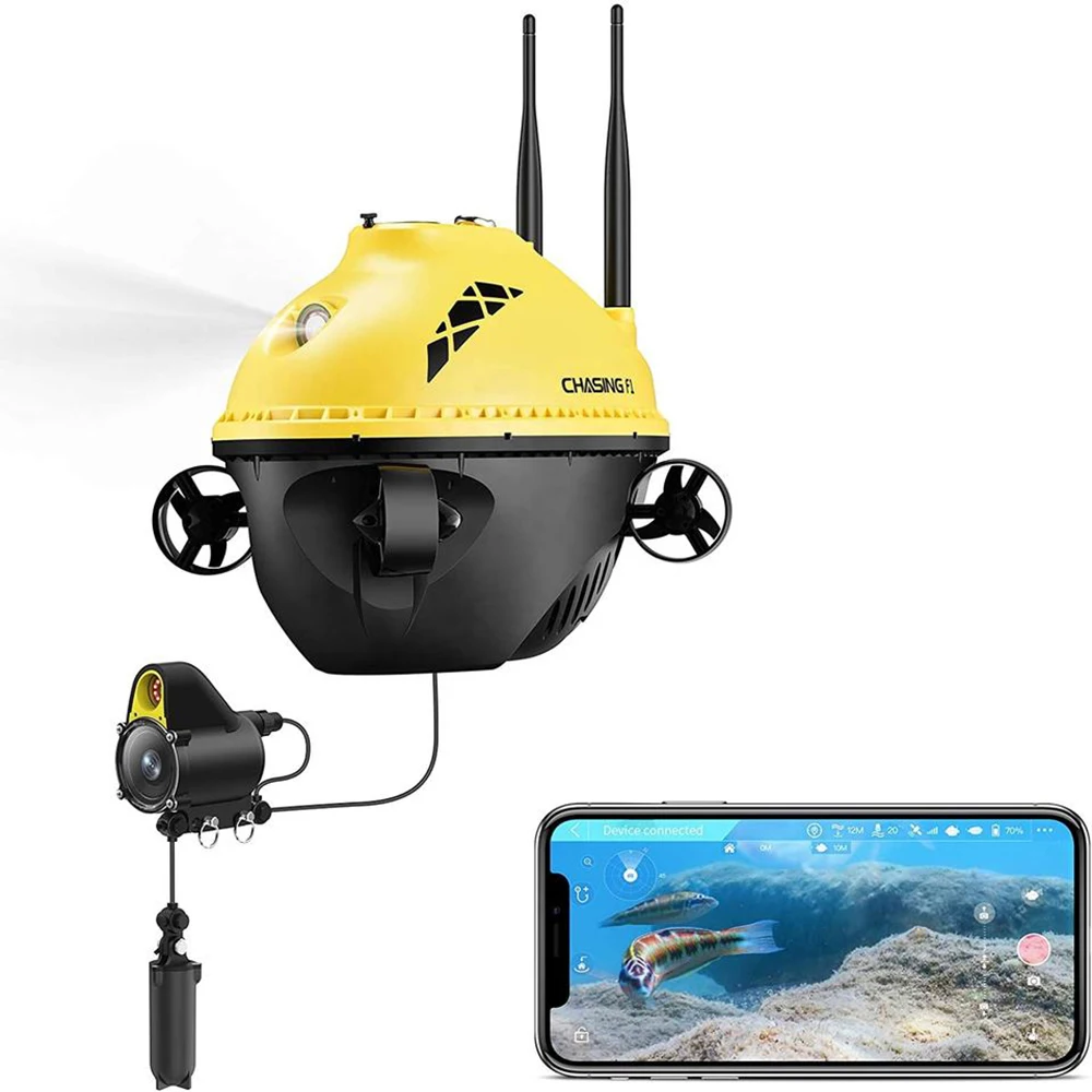 Охотничий подводный Дрон F1 Pro ROV с 4K камерой 256G GPS рыболокатор 4-осевой пропеллер Съемная батарея оборудование для дайвинга