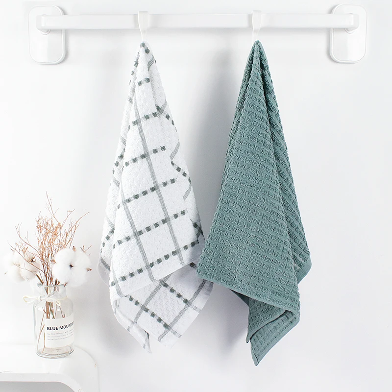 Morden Luxury Factory Manufacture Multi Purpose Kitchen 37*64cm Waffle Weave Cotton Plaid Tea Dish Towels
