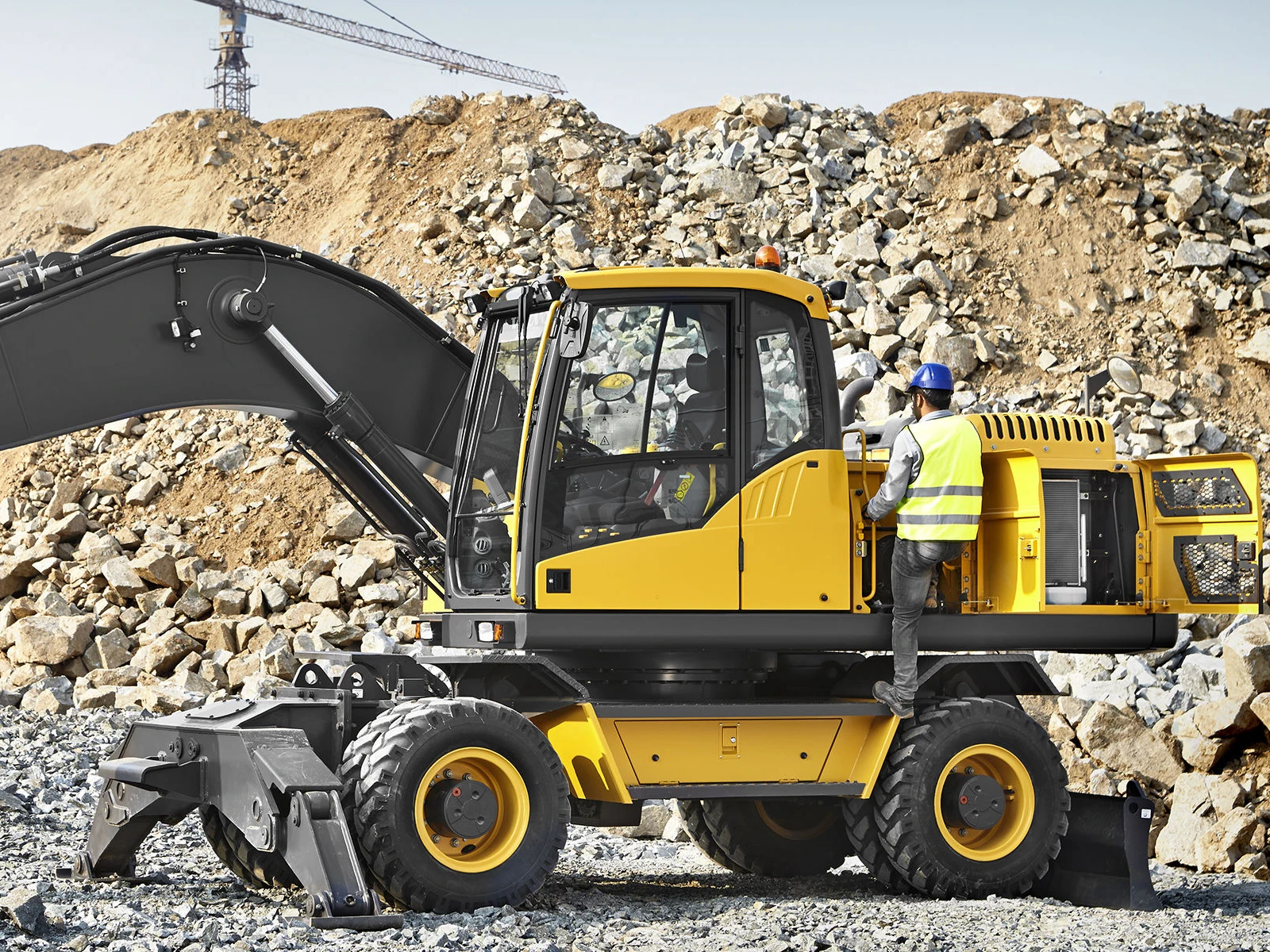 21 8 T EW205D строительные работы применимые отрасли и новые условия китайский Средний колесный экскаватор