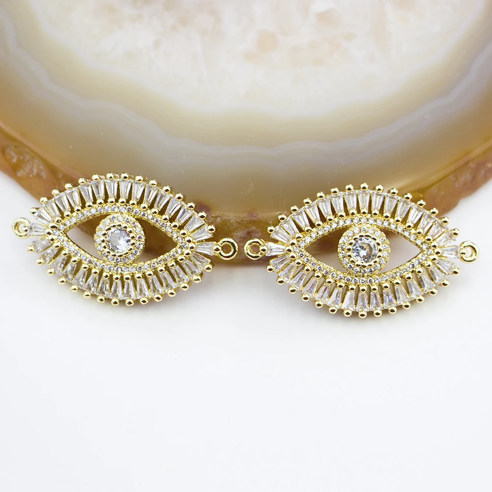 BD-A279 cz micro pave charm eye jewelry bracelet connectors gold plating wholesale accessories for women