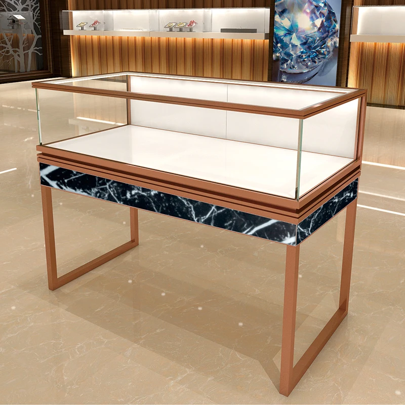 foshan jewelry showcase Customized  mall display kiosk  jewellery shop counter design for sale
