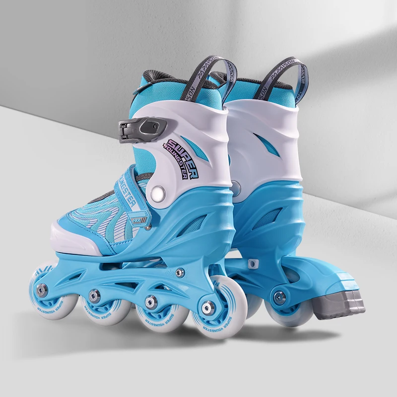Hot Sale Inline Skates Shoes Wholesale Children Kids Flashing Adjustable 4 Wheels Inline Skating Roller Skates Shoes