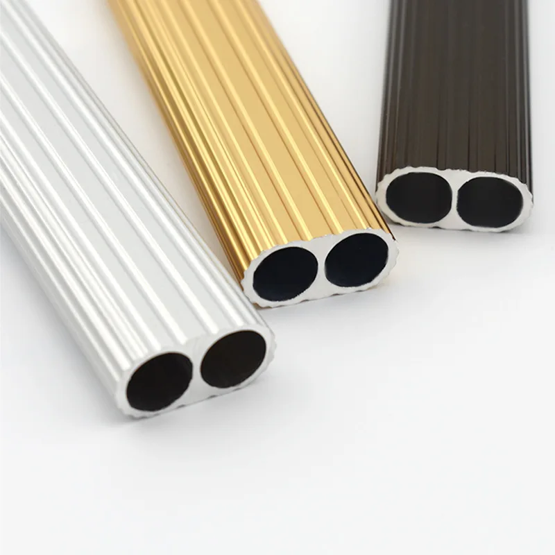 Oval Wardrobe Tube Wardrobe Hanger Pole Hanging Rod Closet Rod With End Supports Aluminum Furniture Wardrobe Closet