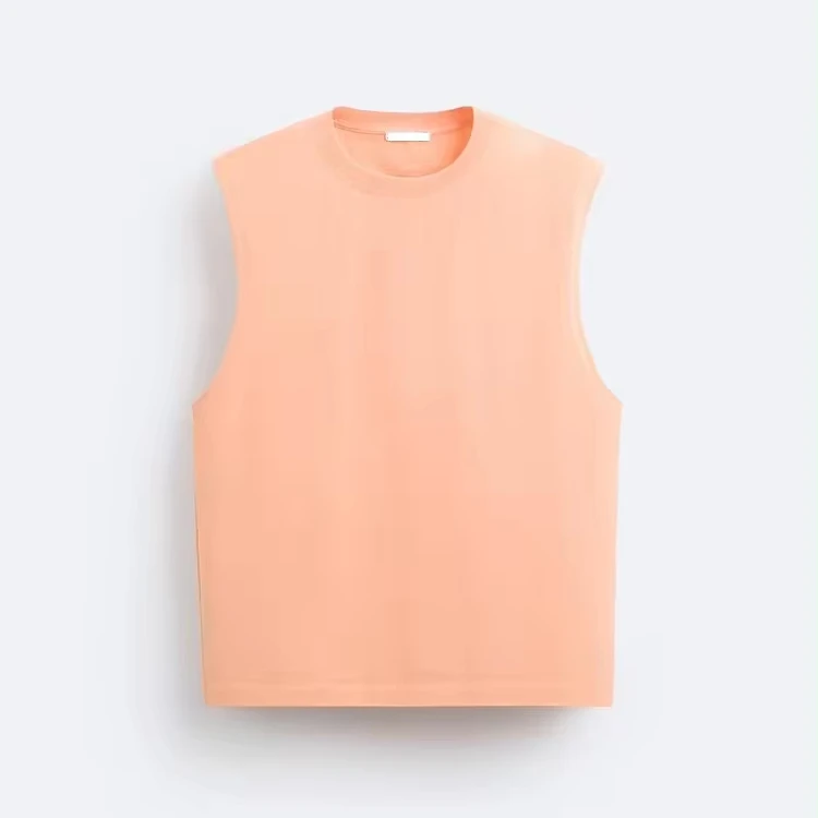Sleeveless Top With Round Neckline Elastic Waist Casual Shorts Breathable Pocket Decoration