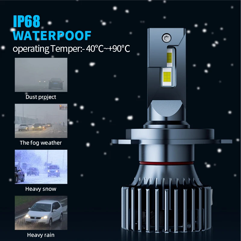 Super Bright 22000 Lumen 90w Auto H7 H4 Led Fan Auto 9005 9006 H7 H4 Car H11 LED Headlight