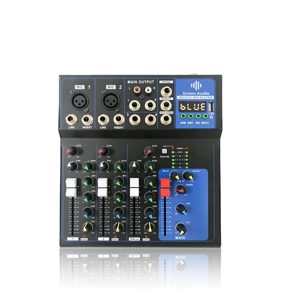 GAX-UF4 новый дизайн профессиональный встроенный 4-канальный usb звукомикшер
