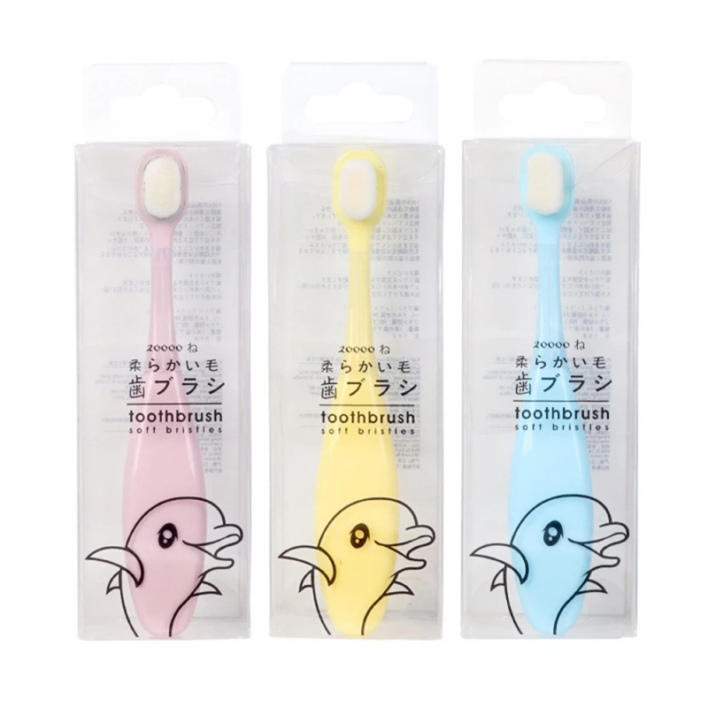 Ultra-thin Super Soft Kids Baby Toothbrush Soft Bristles Toothbrush For Baby Kids Dental Oral Hygiene Care with case