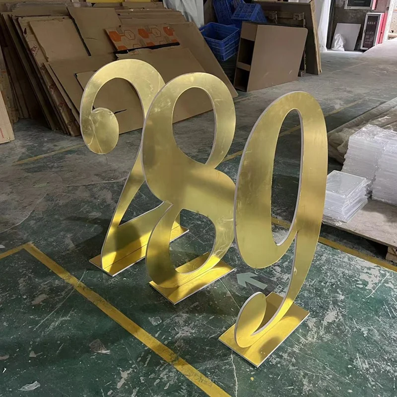 Birthday Gold Acrylic Numbers Backdrop House Number 3d Large Big  Acrylic Letters For parties Wedding