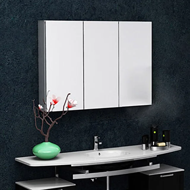 Aluminum glass door wall mounted storage bathroom mirror medicine cabinet for toilet
