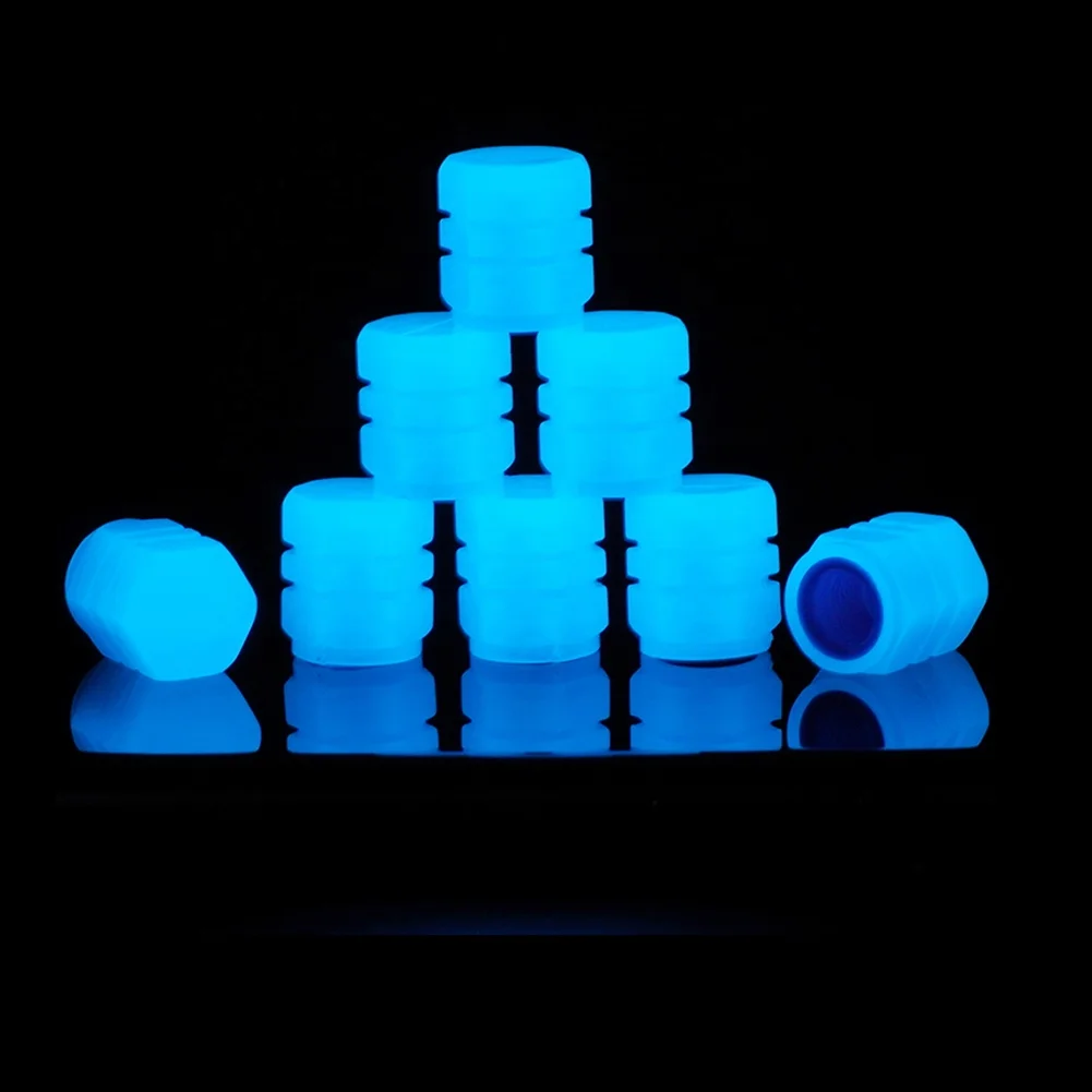 4x Car Tire Valve Cover  luminous Dust cover Accessories for Car Glow in the dark