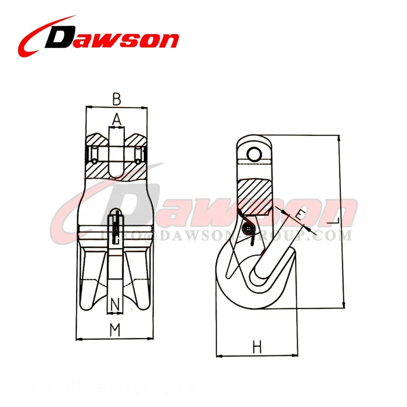 DAWSON, китайский завод, Циндао, силовая пластифицированная муфта G80 6 мм 8 мм 10 мм, муфта для регулировки длины цепи