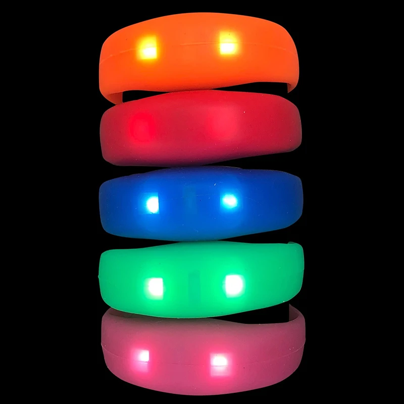 Factory Light Wristbands for Events Sound Activated LED Bracelet Purple LED Flashing Remote Controlled Bracelet Rechargeable